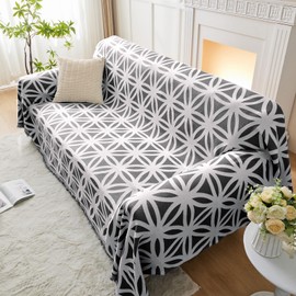 LOMAO Couch Cover Sofa Covers for 3 Cushion Sectional Couch Cover L Shape Couch Cover with Tassel Sofa Protector Washable Reversible Chenille Sofa Slipcover for Pet (1-Dark Grey,Large(71 * 118))