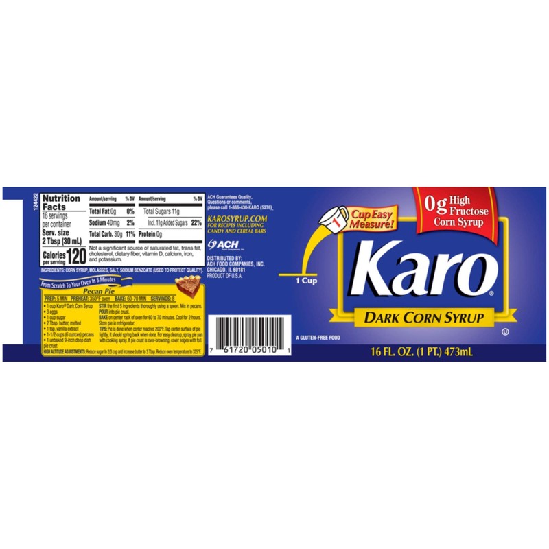 Karo Dark Corn Syrup, 16 Fluid Ounce Bottle, Gluten Free,