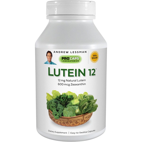 ANDREW LESSMAN Lutein 12 mg - 60 Softgels – Ultra-High Levels of Lutein. Powerful Anti-Oxidant Carotenoid. Supports Eye Health and Promotes Healthy Vision and Skin.
