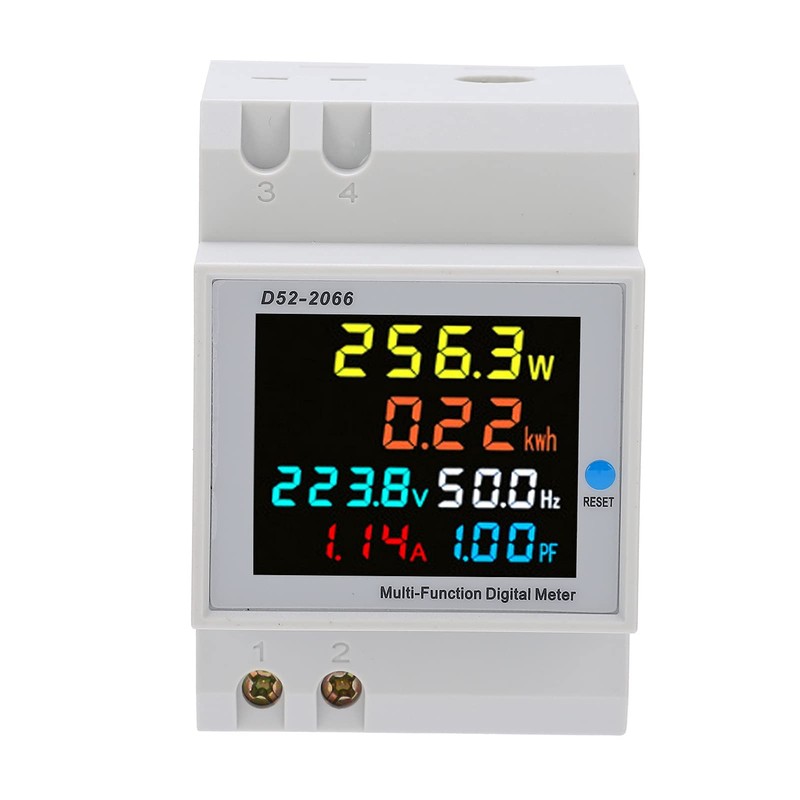 D52-2066 Household Watt-Hour Meter LCD Display Electricity Meter 6 Parameters