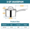 P&P CHEF 2 Quart Saucepan with Lid Set, Stainless Steel