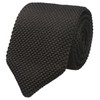 Rosiika Men Classic Espresso Brown Textured Knit Woven Silk Tie