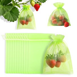 40 Pcs 3.9''×5.9'' Mesh Bags Drawstring Fruit Bags, Reusable Strawberry Bags for Blueberries, Cherry Tomatoes & Small Fruits – Breathable Pest Barrier, Garden Protection Netting Bags