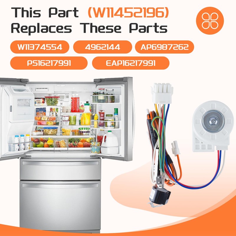 OEM W11452196 Refrigerator Evaporator Fan Motor Perfectly Compatible with Whirlpool
