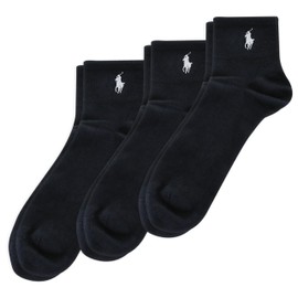 Polo Women's Super Soft Quarter Socks 3 Pair Pack, Black, Women's Shoe Size: 4-10