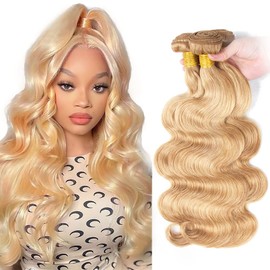 Color #27 Bundles Blonde Human Hair Bundles 613 Body Wave Bundles 22 24 26 inch 3 Bundles Honey Blonde Human Hair Bundles #27 Body Wave Bundles Human Hair Extensions