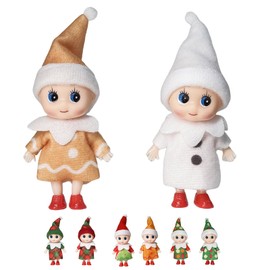 Mini Elf Baby Doll for Christmas Decor,Tiny Elf Doll Christmas Baby Elf Doll for Kids,Baby Elves Dolls Novelty Toy Xmas Tradition Accessories Shelf Doll for Xmas Gift Advent Calendar Stocking Stuffers