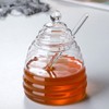 TAMUME 400ml Glass Honey Jar with Glass Honey Dipper and