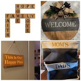 4 Inch Alphabet Letter Stencils for Painting - 70 Pack Letter and Number Stencil Templates with Signs for Painting on Wood, Reusable Alphabet and Numbers Stencils for Chalkboard Wood Signs & Wall Art