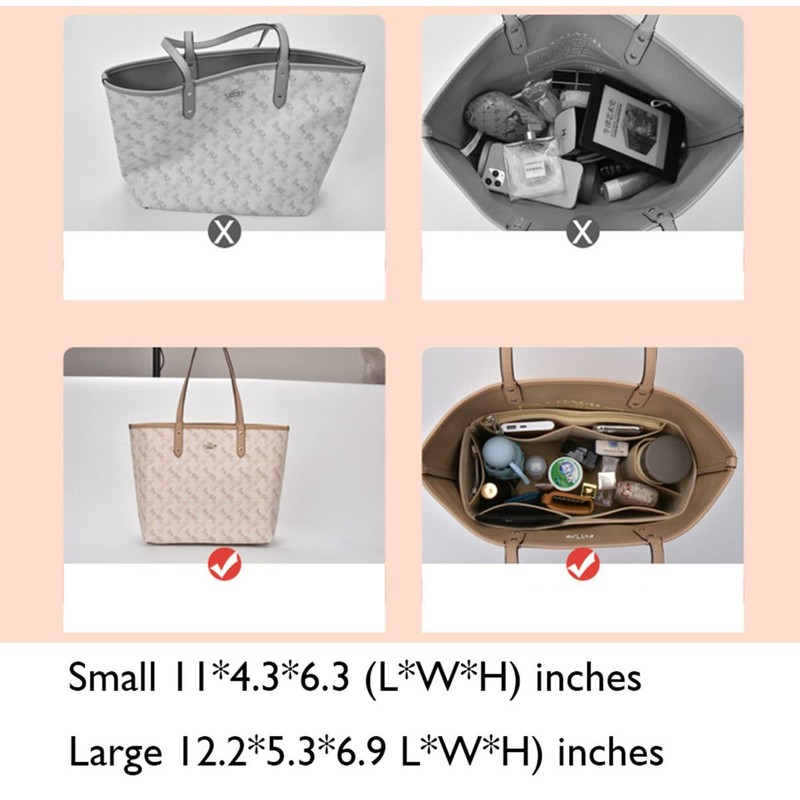 Lckaey Purse Organizer Insert for coach bag insert tote organizer