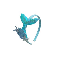 Glitter Mermaid Tail Headband for Girls Fish Tail Head Band Blue Mermaid Starfish Headbands Mermaid Hair Accessories for Girls Women Fishtail Head Bands Mermaid Hairbands