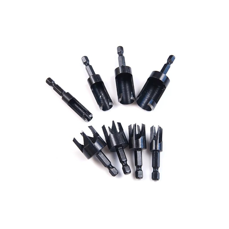 Takelablaze Wood Plug Cutters Drill Bit Set with 1/4 Hex