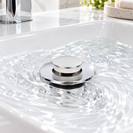 Pop-Up Sink Drain Filter for Water Control – Push-Type Hair Catcher & Stopper for Kitchen and Bathroom Sinks