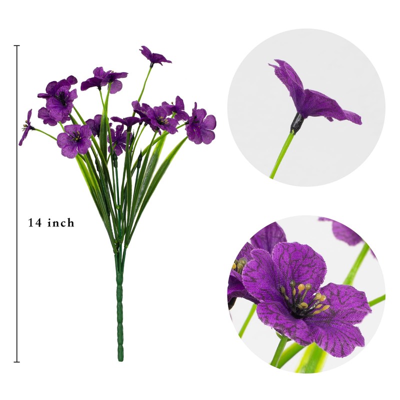LikSoor 21 Bundles Artificial Outdoor UV Resistant Flowers No Fade