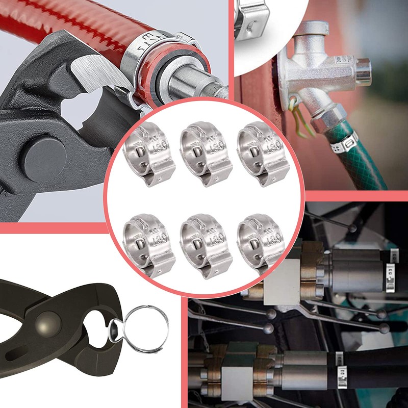 40 Pack 10.3mm-12.8mm Single Ear Hose Clamps PEX Cinch Clamps