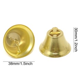 Honbay 20PCS 38mm/1.5inch Shiny Gold Liberty Bells Decoration Bells