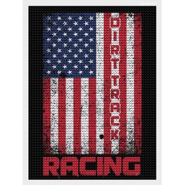 DIY Diamond Painting Kits American Flag Racer Dirt Track Racing Diamond Art for Adults Kids, Full Round Drill Paint by Numbers Arts Pictures for Home Wall Decor Gifts 16 x 12 inch