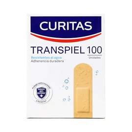 CURITAS TRANSPIEL Resistentes al agua 19x72mm. Caja c/100 Pzs.