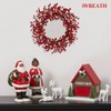 18 Inch Pre-lit Red Holly Berry Christmas Wreath for Front