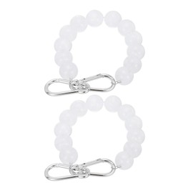 PATIKIL Flagpole Retainer Ring Flag Pole Accessories, 2 Pcs Flagpole Mount Ring Accessories Keep Flag Close to Pole with Stainless Steel Cable for Indoor Outdoor, White, 3"