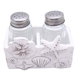 Starfish and Shells Salt & Pepper Set, Nautical Décor, Shakers Included, 4.5 Inches
