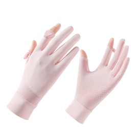 BXT Thin Ice Silk Sun Gloves for Women UV Sun Protection Full Finger Touchscreen Driving Cycling Riding Summer Outdoor Sunblock Gloves Non Slip UPF 50+ Breathable Lightweight