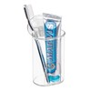 iDesign Power Lock Plastic Suction Center Holder for Toothbrush, Toothpaste,