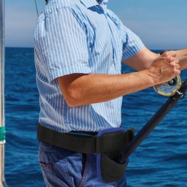 FTVOGUE Fishing Belt, Waterproof Fishing Rod Holder, Fishing Rod Combat Belt, Oxford Fabric Fishing Belt Waist for Outdoor Fishing (Fishing Belt)