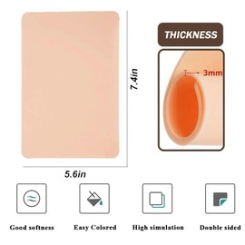 3mm Tattoo Skin Practice with 1000Pcs Ink Cups Small - Yangna 5Pcs 3mm Thick Tattoo Practice Skins And 1000Pcs Pigment Ink Cups 9mm Double Sides 7.4x5.6" Fake Skin Microblading Eyebrow Tattoo Skin