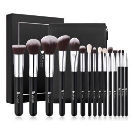Ducare Set De 15 Brochas Classic Black Con Porta Brocha Negro