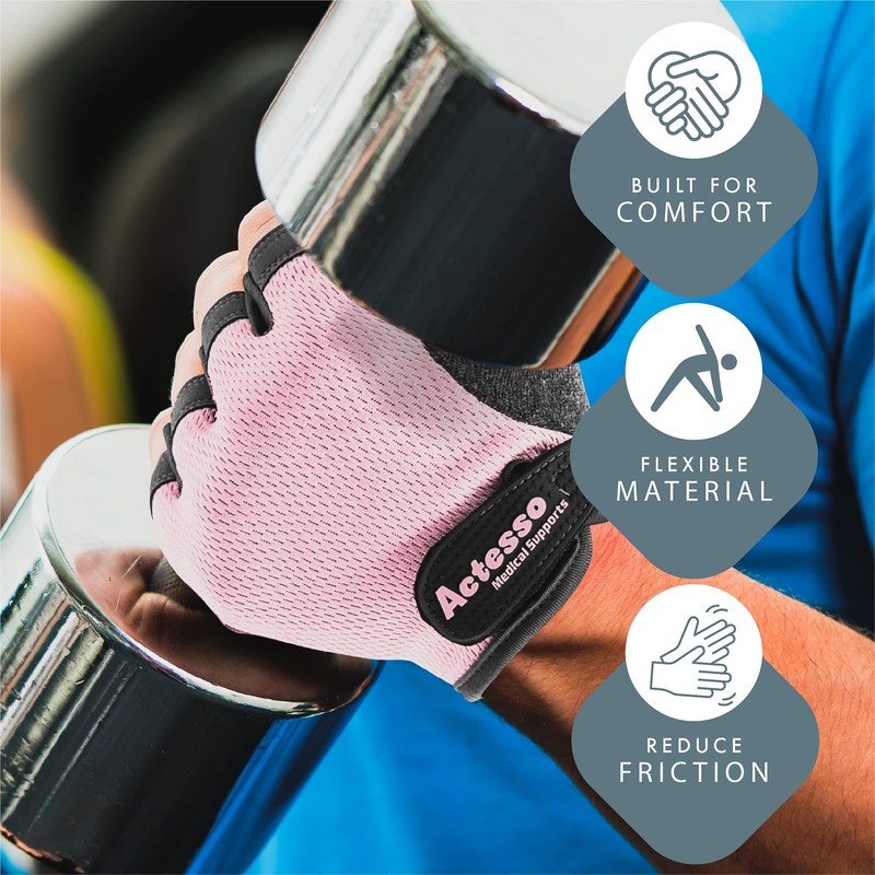 Actesso Workout Gloves for Exercise – Padded Training Gloves for
