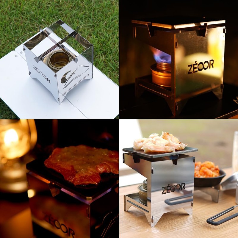 Zeol Alcohol Stove, Trivet, Outdoor, Lightweight, Tabletop Stove, Camping, Alcohol