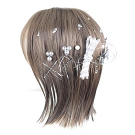[Handmade by NANA] Hair Ornament, Metal Silver Flower, String Ribbon, Water Hiki Hair Ornament, Silver Foil, Graduation Ceremony, Kindergarten Entrance Ceremony, Summer Festival, Fireworks, Yukata,