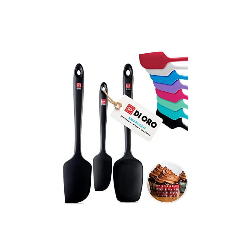 DI ORO Silicone Spatula Set - Heat Resistant Kitchen Scrapers
