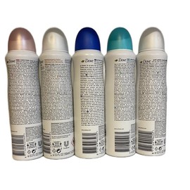 Pack of 5 Dove Spray 150ml Restoring Ritual, Orginal, Beauty finish, go fresh, and InvisibleDry