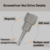Nut Driver Bit 9mm, 65mm Length, 1/4 inch Hex Shank,
