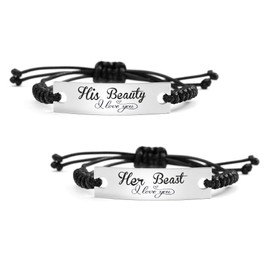 His Beauty Her Beast Bracelets for Couple Promise Beast Gifts for Men Women