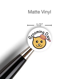 Grooming Day Appointment Planner Sticker / 54 Fun Vinyl Stickers (1/2”) / Dog Kitty Cat Care Reminder/Chores Groomer/Productivity Life/Bullete Journaling Bujo (3 sheets, Cat, Matte Vinyl)