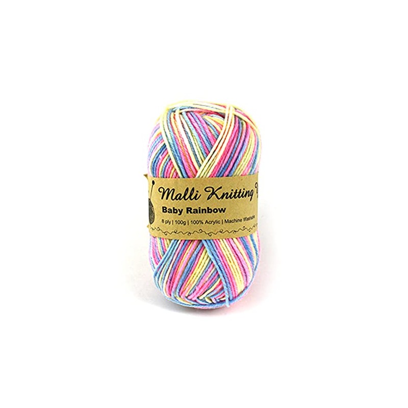 Malli Knitting 100g Acrylic Yarn Ball 8 Ply - Baby