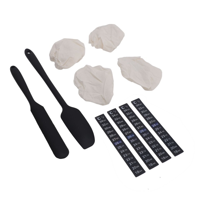 Sourdough Starter Set with Thermometer Strip Cloth Cover Efficient Bread