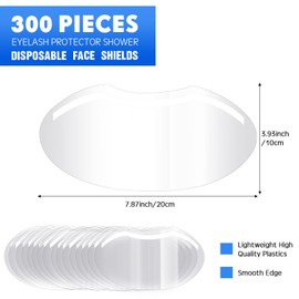 300 Pcs Makeup Shower Face Visors Permanent Microblading Supplies Disposable Plastic Shower Visor Clear Face Cover Water Visors for Hairspray Salon Eyelash Extensions Eyelid Aftercare