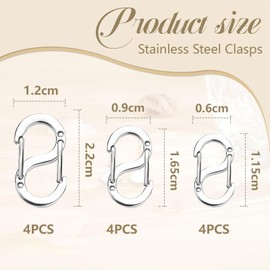 Mrltau Pack of 12 Silver Clasp Bracelets, Clasps for Bracelets, Jewellery Clasps, Bracelet Clasps, Bracelet Clasps, Clasp Chain, Chain Clasp, Silver, Chain Clasp, Stainless Steel