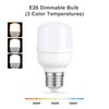 aooshine Dimmable LED Light Bulb 6W 3 Color Temperatures, 3000K/5000K/4000K