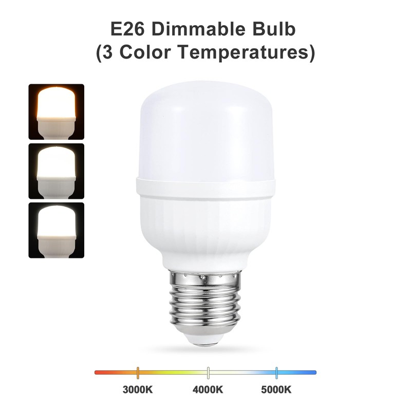 aooshine Dimmable LED Light Bulb 6W 3 Color Temperatures, 3000K/5000K/4000K
