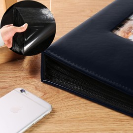 Vienrose Photo Album 4x6 300 Photos Leather Cover Picture Book with 300 Horizontal Pockets, Slip-in Picture Albums for Wedding Baby Vacation, Blue