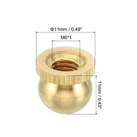 PATIKIL M6x1 Thread Brass Cap Nuts Knob, 10 Pack Lamp Finial Decoration Screw Caps Nut Handle Knob Decoration for Lighting Furniture Cabinet, 11mm