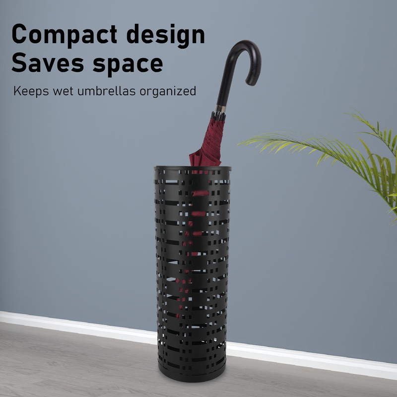 Umbrella Holder Rustproof Waterproof Space Saving Fashionable Hollow Round Metal