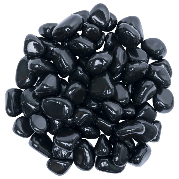 Crocon 1LB Black Tourmaline Tumbled Stones and Crystals 2000+ Carat Natural Crystal Set for Reiki Healing Crystal Polished Tumbled Stones Chakra Balancing Home Decoration Size:20-25mm