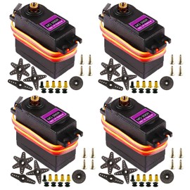 DaFuRui 4Pack MG996R Servo Motor，55g Metal Gear Torque MG996R Digital Servo Motor for Arduino Futaba JR RC Helicopter Car Boat Robot