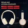 BRNEWO Wireless Bluetooth Headphones Over Ear，Hi-Fi Stereo Wireless Headphones Foldable/Wired/Wireless